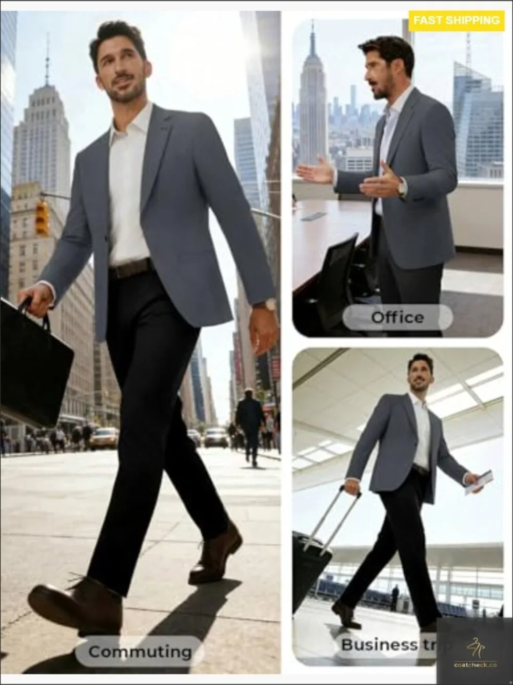 Classic Notch Lapel Sport Coat Lightweight Blazer One Button Casual Elegant